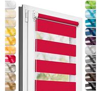 Estika Tenda a rullo doppio Klemmfix senza foratura - 60 x 120 cm - Mousse Di Lamponi - Tenda giorno e notte, tessuto doppio, per interni, protezione dalla luce solare