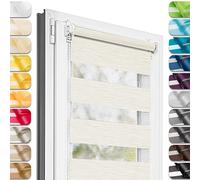 Estika Tenda a rullo doppio Klemmfix senza foratura - 95 x 150 cm - Cream - Tenda giorno e notte, tessuto doppio, per interni, protezione dalla luce solare