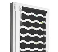 Estika Tenda a rullo doppio klemmfix senza foratura, tessuto a onde - 55 x 220 cm - Grafite - Tenda giorno e notte, tessuto doppio, per interni, protezione dalla luce solare