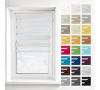 Estika Tenda a rullo doppio senza foratura - Cream - 55 x 220 cm - Tenda giorno e notte, tessuto doppio, per interni, protezione dalla luce solare