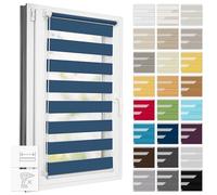Estika Tenda a rullo doppio senza foratura - Larghezza ogni 1 cm - 80 x 220 cm - Notte d'estate - Tenda giorno e notte, tessuto doppio, per interni, protezione dalla luce solare