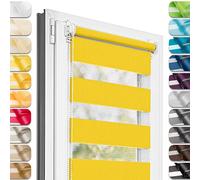 Estika Tenda a rullo giorno e notte senza forare - 35 x 120 cm - Limonata - per interni, tessuto a doppio strato, semi-trasparente, fissaggio a morsetto (Klemmfix), protezione solare