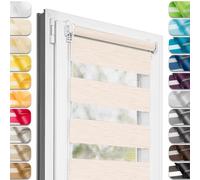 Estika Tenda a rullo giorno e notte senza forare - 72 x 150 cm - Rosa beige - per interni, tessuto a doppio strato, semi-trasparente, fissaggio a morsetto (Klemmfix), protezione solare