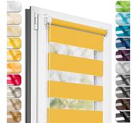 Estika Tenda a rullo giorno e notte senza forare - 75 x 150 cm - Soleggiato - per interni, tessuto a doppio strato, semi-trasparente, fissaggio a morsetto (Klemmfix), protezione solare