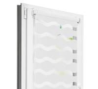 Estika Tenda a rullo giorno e notte tessuto a onde senza forare - 75 x 150 cm - Bianco - per interni, tessuto a doppio strato, fissaggio a morsetto (Klemmfix), semi-trasparente