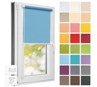 Estika Tenda a rullo semi-trasparente senza forare - 30 x 120 cm - Blu reale - per interni, per finestre, tessuto con protezione solare