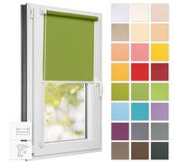 Estika Tenda a rullo semi-trasparente senza forare - 80 x 220 cm - Verde primavera 1 - per interni, per finestre, tessuto con protezione solare