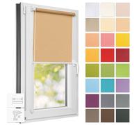 Estika Tenda a rullo semi-trasparente senza forare - 95 x 120 cm - Albicocca - per interni, per finestre, tessuto con protezione solare