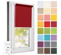 Estika Tenda a rullo semi-trasparente senza forare - 95 x 220 cm - Rosso Marsala - per interni, per finestre, tessuto con protezione solare