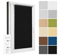 Estika Tenda oscurante senza perforazione, larghezza ogni 1 cm - 35 cm x 150 cm - Nero Tende a rullo termiche, tende a rullo per finestre senza foratura, protezione solare per finestre interne