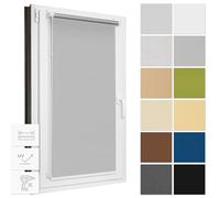 Estika Tenda oscurante senza perforazione, larghezza ogni 1 cm - 38 cm x 150 cm - Grigio Tende a rullo termiche, tende a rullo per finestre senza foratura, protezione solare per finestre interne