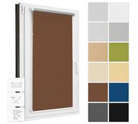 Estika Tenda oscurante senza perforazione, larghezza ogni 1 cm - 45 cm x 220 cm - Marrone Tende a rullo termiche, tende a rullo per finestre senza foratura, protezione solare per finestre interne