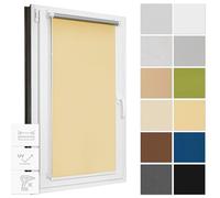 Estika Tenda oscurante senza perforazione, larghezza ogni 1 cm - 47 cm x 220 cm - Sabbia Tende a rullo termiche, tende a rullo per finestre senza foratura, protezione solare per finestre interne