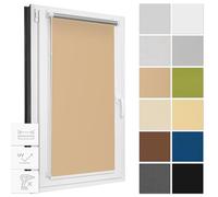 Estika Tenda oscurante senza perforazione, larghezza ogni 1 cm - 50 cm x 120 cm - Beige Tende a rullo termiche, tende a rullo per finestre senza foratura, protezione solare per finestre interne