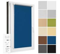 Estika Tenda oscurante senza perforazione, larghezza ogni 1 cm - 58 cm x 150 cm - Blu Tende a rullo termiche, tende a rullo per finestre senza foratura, protezione solare per finestre interne