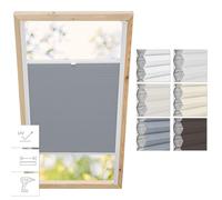 Estika Tenda plissettata a nido d'ape per finestra da tetto con foratura personalizzata - 6 colori tessuto, 3 colori profilo, larghezza 30-120 cm, altezza 50-149 cm - Tenda oscurante, per interni