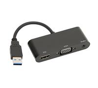 Estink Adattatore da USB 3.0 a HDMI, Adattatore 2 in 1 da USB 3.0 a VGA 1080P, Trasmissione Ad Alta velocità da 5 Gbps, per Laptop Win7, Win8, Win10, Win11, OS X