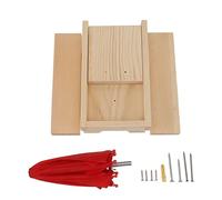 Estink Alimentatore Scoiattolo in Legno Pino Tavolo da Picnic di Legno Set con Ombrello per Uso Esterno Peso: ca. 551G/19.4oz (ombrello rosso)