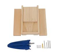 Estink Alimentatore Scoiattolo in Legno Pino Tavolo da Picnic di Legno Set con Ombrello per Uso Esterno Peso: ca. 551G/19.4oz (ombrello blu)