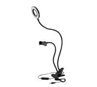 Estink Anello Luminoso per Selfie con Treppiede, 3 Modalità di Illuminazione, Supporto Flessibile 360°, Dimmerabile, per Streaming e Makeup