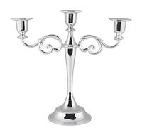 Estink Candelabro a 3 Braccia in Metallo, Stile Europeo Supporto per Matrimonio, Colore Argento