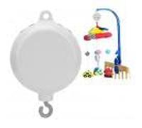 Estink Carillon Musicale per Bambini, 12 Melodie con Gancio Girevole per Biancheria da Letto Bianco a Batteria Senza Batterie Incluse