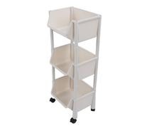 Estink Carrello Mobile Carrello Multiuso Multiuso con Design a più Strati e Grande capacità per la Biancheria da Bagno Soggiorno-materiale Bianco (3 strati)