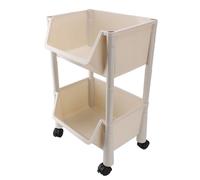 Estink Carrello Mobile Carrello Multiuso Multiuso con Design a più Strati e Grande capacità per la Biancheria da Bagno Soggiorno-materiale Bianco (2 strati)