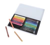 Estink Castinati Ad Acquerelli d'Arte Set di Pastelli a Base di Cera Portatile, Facile da Afferrare, per la Pratica Quotidiana, 24 Colori in Metallo, Ideale per la Creazione di Arte (24 colori)