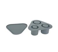 Estink Cilindri Cubi di Ghiaccio Vassoio Facile Rilascio 3 Pezzi di capacità di Silicone Tazza di Ghiaccio con Coperchio per Bevande Cocktail di caffè, Lungo e Comodo (GREY)