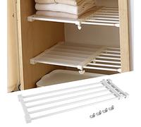 Estink di guardaroba telescopico, organizer per armadio, separatore estensibile, lunghezza 75-120 cm, separatore a strati fai da te per bagno, portata 5 kg