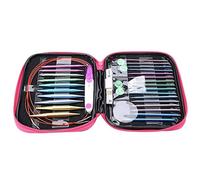 Estink Ferri da Maglia Circolari Intercambiabili, Set Completo in Alluminio 2,75-10 mm per Calzini e Progetti di Tessitura con Metro e Forbici da Maglia