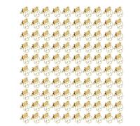 Estink Forma da 100 Pezzi Fiore Forza di Serraggio Forte Forza Carina Clamp/Holder di Legante di Carta per Biglietti per Documenti in Metallo Arrugginito (GOLD)