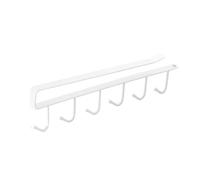 Estink Iron 6 Ganci Sotto il Gancio dell'armadio, Gancio Organizzatore per la Cucina per Camera da Letto, Facile Installazione Senza Chiodi (WHITE)