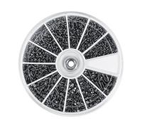 Estink Kit di Viti e Bulloni in Acciaio Inox M1-M1.6, 600 Pezzi, 12 Tipi per Occhiali e Orologi