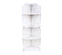 Estink - Mensola angolare a 4 livelli, da parete, con decorazione scolpita, idrorepellente, per bagno