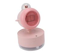 Estink Mini Bear Table Fan con Luce Notturna, Piccola Ventola di Raffreddamento Ricaricabile per Home Office, Ventilatore Oscillante Portatile per Bambini (PINK)