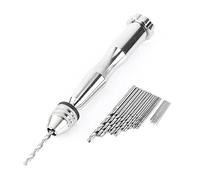 Estink Mini Trapano Manuale con 25 Punte Elicoidali, Set Mandrino 0,3-3,6 mm, Kit Trapano Portatile 12 cm con Punte da 0,5-3,0 mm per Lavori di Precisione