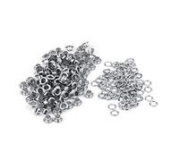 Estink Occhielli 5mm, 100 Pezzi 5mm Set di Occhielli in Metallo con 100 rondelle per la Decorazione della Carta Artigianale in Pelle(Argento)