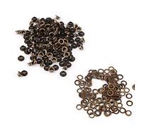 Estink Occhielli in Ottone Professionale - 100 Pezzi 4mm con Rondelle Ferro, per Scarpe/Abbigliamento/Pelletteria Fai da Te, Kit Completo con