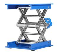 Estink Piattaforma Elevatrice da Laboratorio in Alluminio, Sollevatore a Forbice Regolabile, 100x100mm, Blu, Altezza 45-158mm