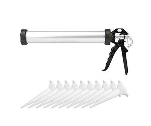 Estink Pistola Sigillante Professionale, 600ml, in Lega di Alluminio, con 10 Ugelli, per Calafataggio e Colla per Vetro
