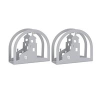 Estink Porta del Tovagliolo Elegante Supporto per Tavolo Verticale in Acciaio Inossidabile per il di Arredamento per la Casa, 2 Pezzi per i caffè del Ristorante da Cucina (Reticolo della fortezza