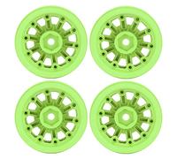 Estink RC Wheel Beadlock Cerchi di Sostituzione Leggera Durevole per Assiale SCX10 1/10 RC Crawler Cars Nylon 4 Set per Gli Appassionati di Auto (Green)