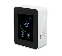 Estink Rilevatore di Anidride Carbonica Sensore TVOC Semiconductor USB Carica Monitoraggio della qualità dell'aria per l'ospedale della Scuola Domestica con Test di umidità a Temperatura (WHITE)