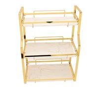 Estink Scaffale per Organizzatore Angolare Montato in Piedi da Bagno per la della Camera da Letto, Bianco e Oro, Ottimo (3 livelli)
