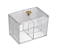 Estink Scatola portaoggetti per dischetti di cotone, portatile, trasparente, con coperchio, per cosmetici, tamponi di trucco, decorazione da scrivania