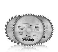 Estink Set 3 Lame Circolari TCT Professionali, Ø210mm, 24T/48T/60T, per Legno Duro e Morbido, con Anelli Riduttori 16-25mm, Massimo 7000 RPM