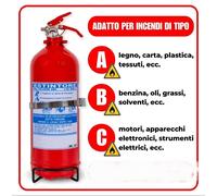 Estintore 2 kg A Polvere OMOLOGATO E CERTFICATO, ADATTO PER AUTO, CASA ECC