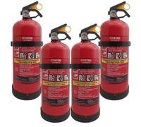 Estintore 2 Kg Categoria Abc Omologato Supporto Da Parete Kit 4 Pezzi